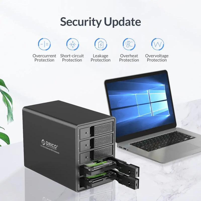 ORICO 95 Series Multi Bay 3.5'' SATA to USB3 HDD Docking Station HDD Enclosure Aluminum HDD Case for Altcoins Mining