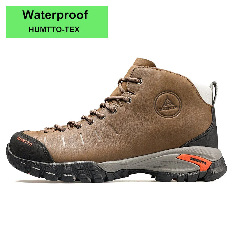 HUMTTO Waterproof Outdoor Sport Hiking Shoes for Men Leather Non-slip Climbing Sneakers Mountain Tactical Mens Trekking Boots
