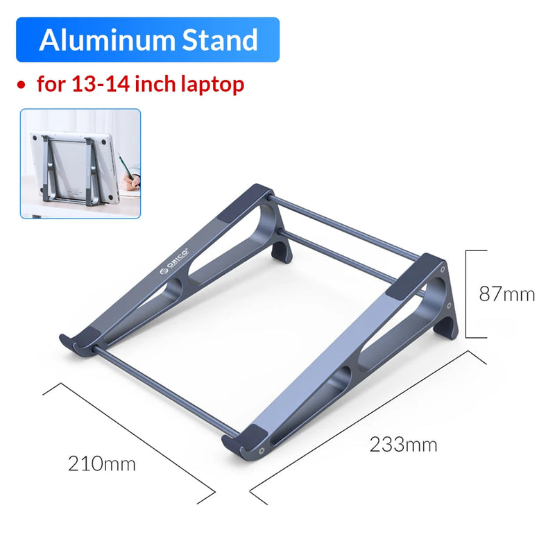 ORICO Laptop Vertical Stand Aluminium Fordable Tablet Holder 2-in-1 Stand Support Detachable for 10-17.4 inch PC Macbook Stand