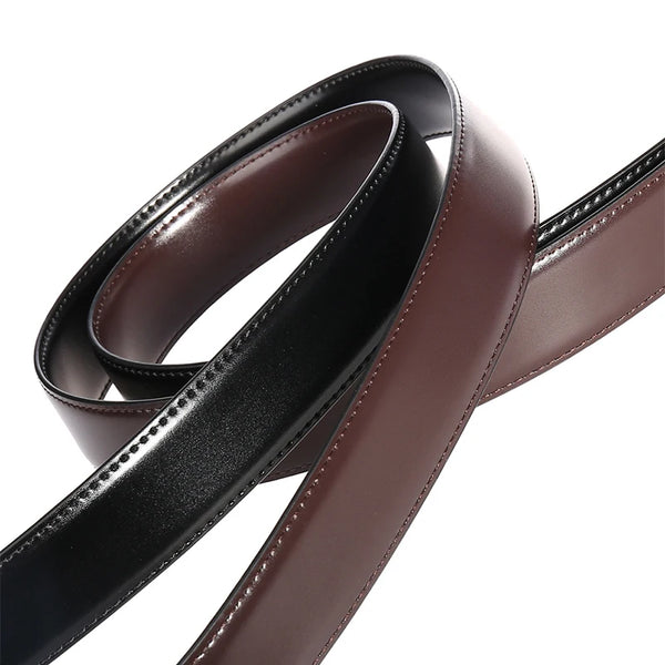 VATLTY 34mm Leather Belt Without Buckle for Men Natural Cowhide 130cm Trouser Belt Casual Brown Reversible Belt Girdles Male