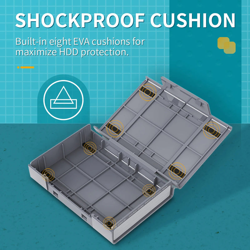 ORICO 3.5 Inch HDD ProtectIon Box 5 PCS Storage Box Multi-disk Storage for 2.5" M.2 SSD With label Design