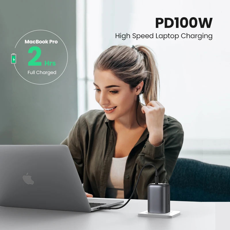 UGREEN UK Plug GaN 100W 65W Fast Charger QC 4.0 3.0  for Macbook Air Tablet iPhone 18 17 16 Pro Max Xiaomi USB Type C PD Charger