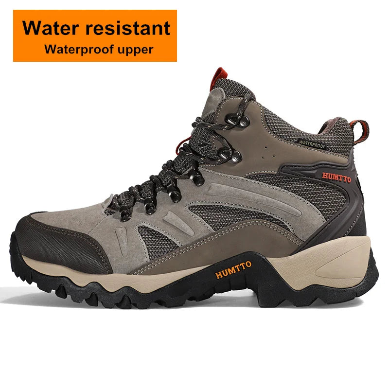 HUMTTO 2021 Outdoor Hiking Shoes Men Waterproof Climbing Camping Trekking Boots Mens Leather Mountain Tactical Sneakers for Man