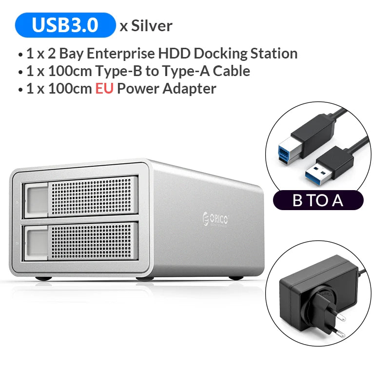 ORICO 35 Series 5 Bay HDD Docking Station With Dual Chip 150W Built-in Power Hard Drive Case for Altcoins Mining