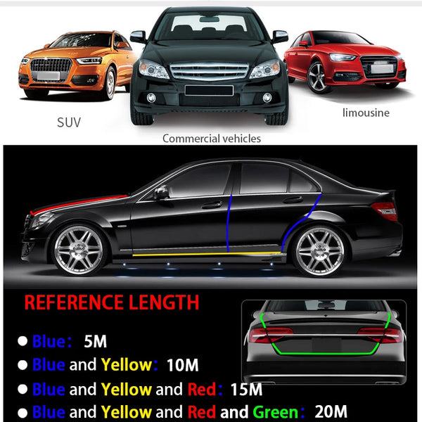 Car Door Edge Protector Strip 10m PVC Rubber Chrome Strips Anti Scratch Interior Decoration Trim For Door Air Outlet Seal Strip