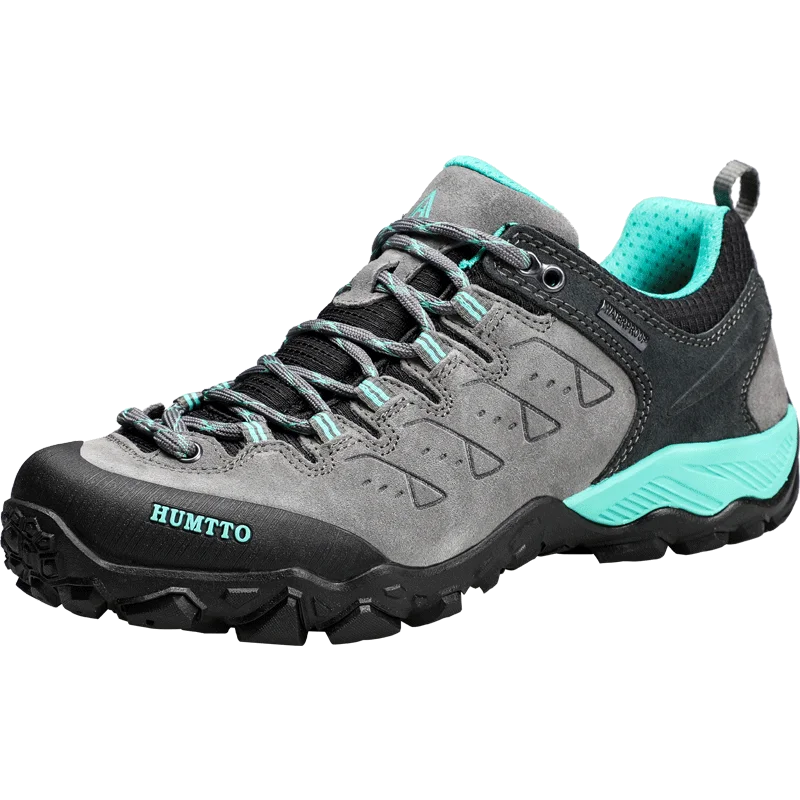 HUMTTO Men's Hiking Shoes Outdoor Mountains Trekking Leather Shoes Breathable Lace-up Shock Absorbing Sneakers Women Couple