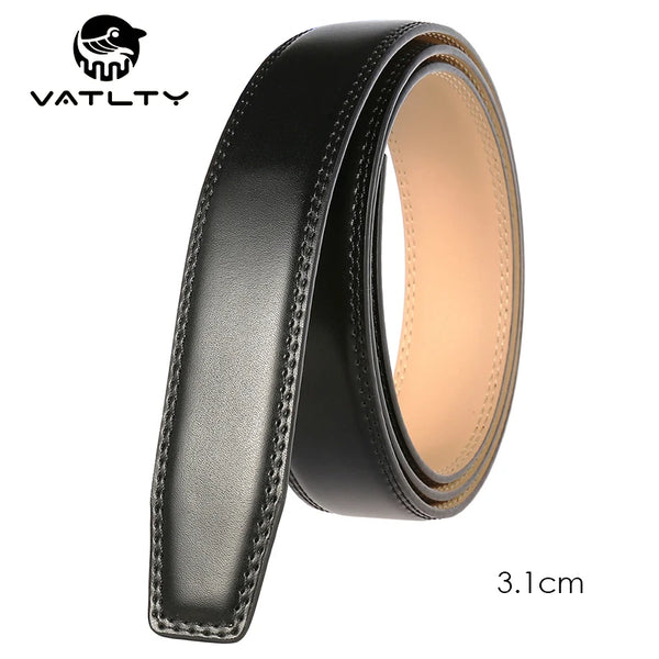 VATLTY New 31mm Leather Belt for Men Hard Alloy Automatic Buckle Soft Natural Cowhide Non-porous Trouser Belt Suit Girdles Male