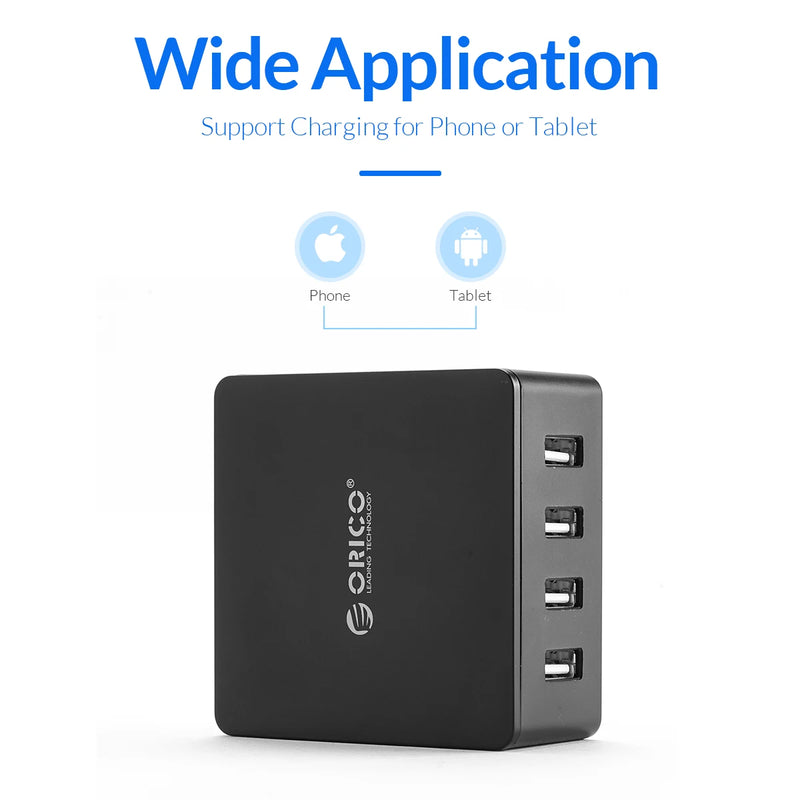 ORICO Desktop USB Charger Series Multi-port USB Charging Dock for iPhone Samsung Xiaomi Huawei Home Office Desk Charger Station