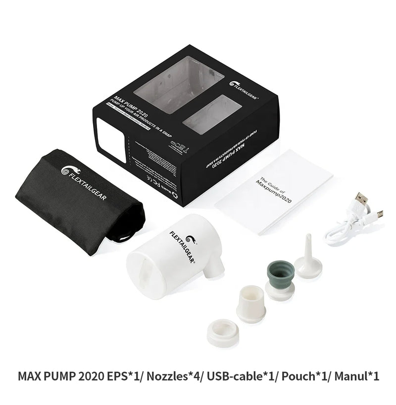 FLEXTAIL MAX PUMP EPS - Portable Air Pump Compressor Inflator Quick Inflate Deflate for Hiking/Camping/Air Mattress/Float