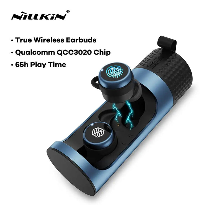 True Wireless Stereo Earbuds Nillkin Wireless Bluetooth Earphones aptX with Qualcomm Chip For Samsung Galaxy S21Ultra Headset Blue CHINA
