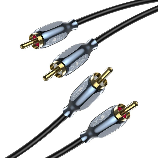ខ្សែ Choseal RCA ខ្សែអាដាប់ទ័រ RCA AUX ទំហំ 3.5 ម.ម, ខ្សែអូឌីយ៉ូស្តេរ៉េអូ Y Splitter រចនាឡើងសម្រាប់ភ្ជាប់ចុះក្រោម និងស្រោបដោយមាសពីរស្រទាប់