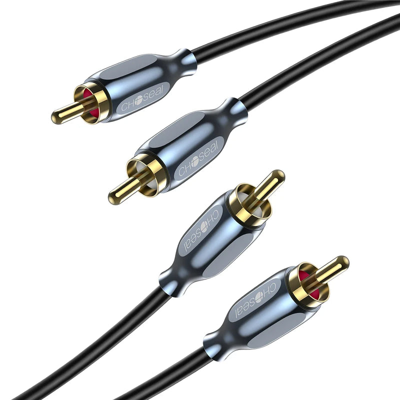 ខ្សែ Choseal RCA ខ្សែអាដាប់ទ័រ RCA AUX ទំហំ 3.5 ម.ម, ខ្សែអូឌីយ៉ូស្តេរ៉េអូ Y Splitter រចនាឡើងសម្រាប់ភ្ជាប់ចុះក្រោម និងស្រោបដោយមាសពីរស្រទាប់
