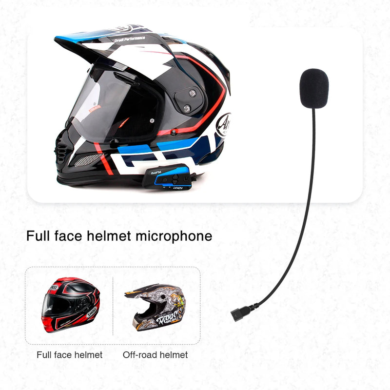 LEXIN LX-B4FM Intercom Headset&Clip Set for Full/Half Helmet with High Quality and Loud Sound Bluetooth Headphone Jack Plug