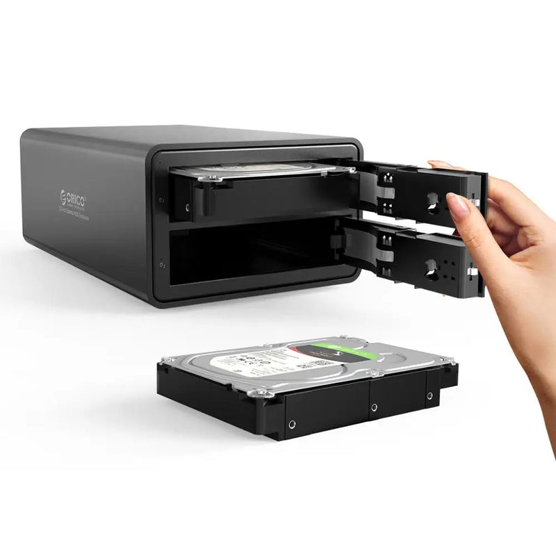 ORICO 95 Series 2 bay 3.5'' USB3.0 to SATA With RAID HDD Docking Station Aluminum HDD Enclosure 36W Power Adapter HDD Case