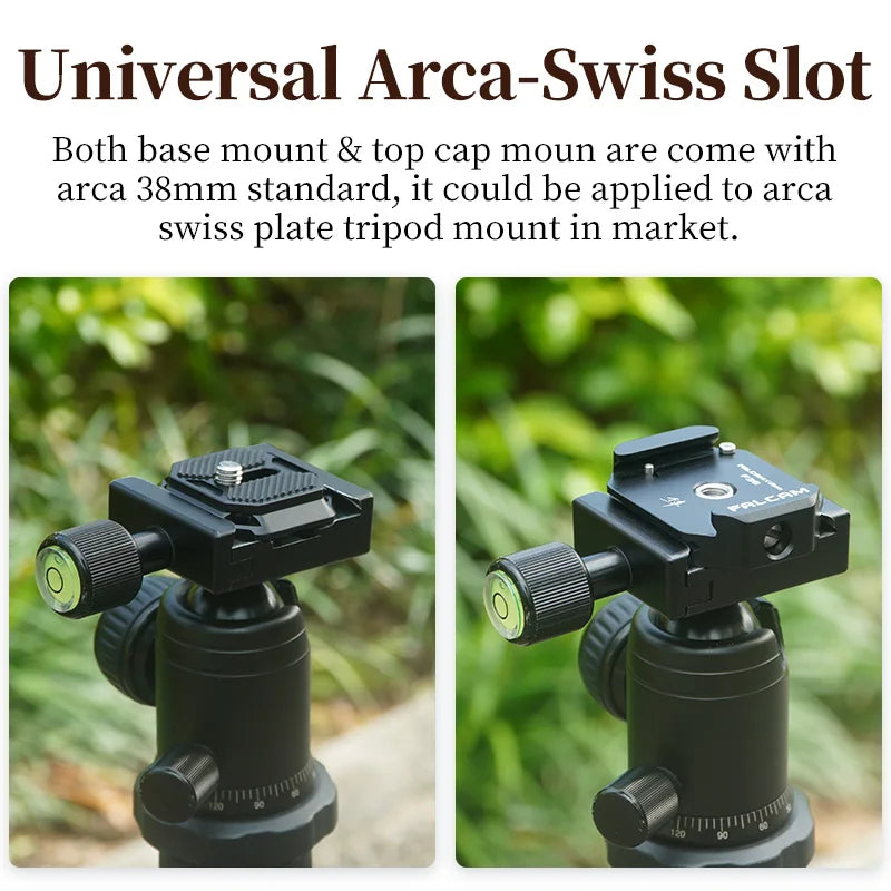 Ulanzi FALCAM F38 ប្រព័ន្ធបញ្ចេញរហ័ស Arca-Swiss ជាសកល ឧបករណ៍ភ្ជាប់បន្ទះ ឈុតប្តូររហ័ស សម្រាប់កាមេរ៉ា DSLR Gimbal Tripod