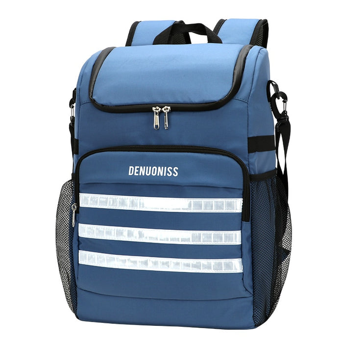DENUONISS Women Cooler Bag Backpack Picnic Thermal Food Delivery Ice Thermo Lunch Camping Refrigerator Insulated Pack Supplies Blue
