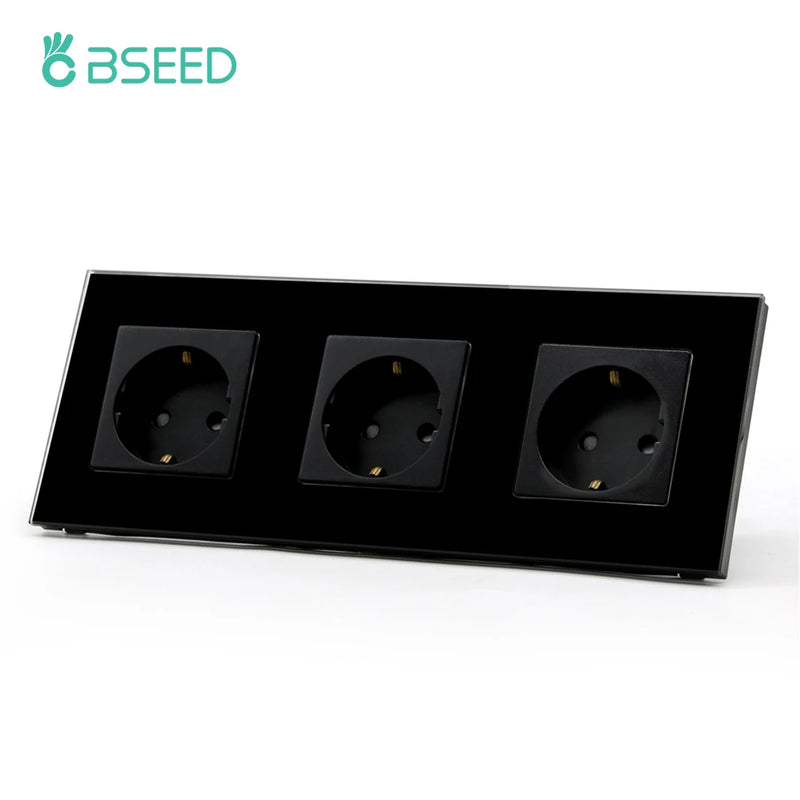 BSEED Double Light Switches Touch Sensor Wall Switch Glass 2Gang 1Way Switches Dark Blacklight White Black Golden 300W/Gang