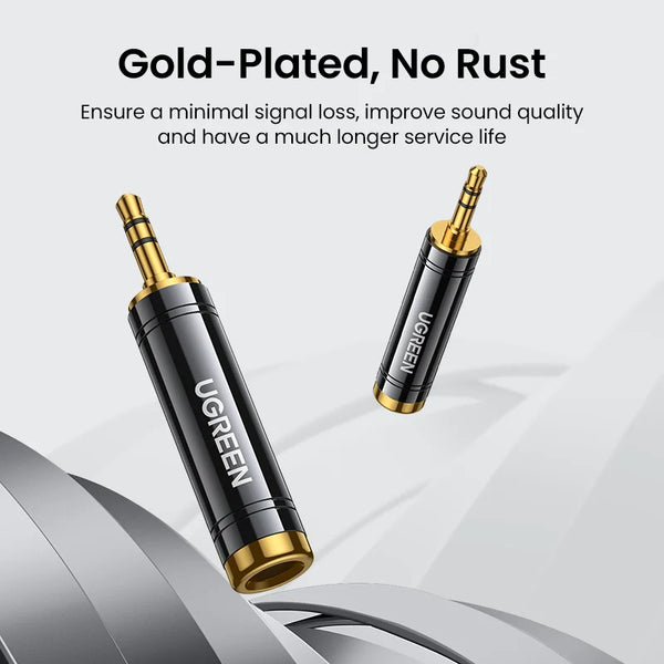 UGREEN 3.5mm to 6.5mm 6.35mm 1/4 Adapter Gold Plated Pure Copper Male to AUX Female to Jack Mono Adapter Audio Connector