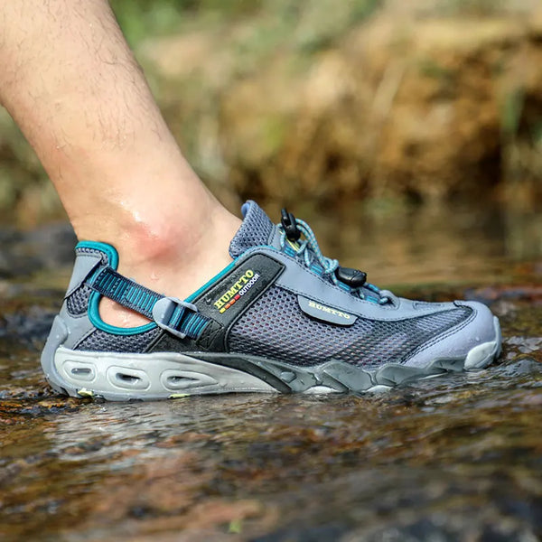HUMTTO Mens Upstream Shoes Outdoor Trekking Wading Aqua Shoes Breathable Mesh Quick drying Waterproof Sneakers Big Size Hiking