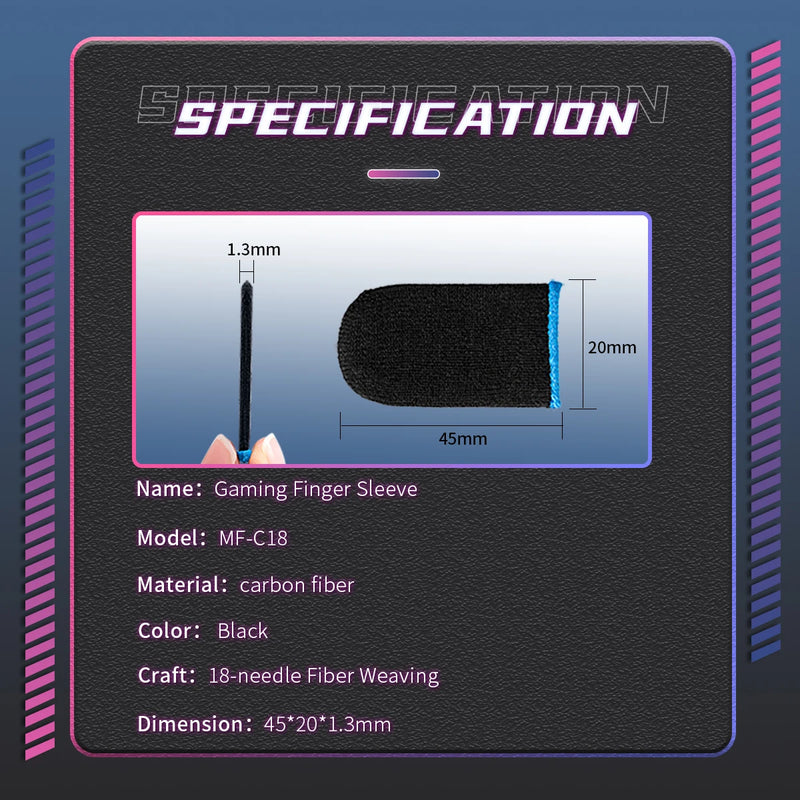 ORICO 4 pcs Gaming Finger Sleeve Phone Games Sweat-Proof Finger Gloves Thumbs Finger Cover Anti-slip Cot Sleeve for PUBG Mobile