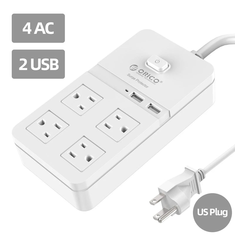 ORICO US Plug Power Strip with 4 AC Outlets 1.5M Extension Cable Electrical Socket For Home Office White Power Strips