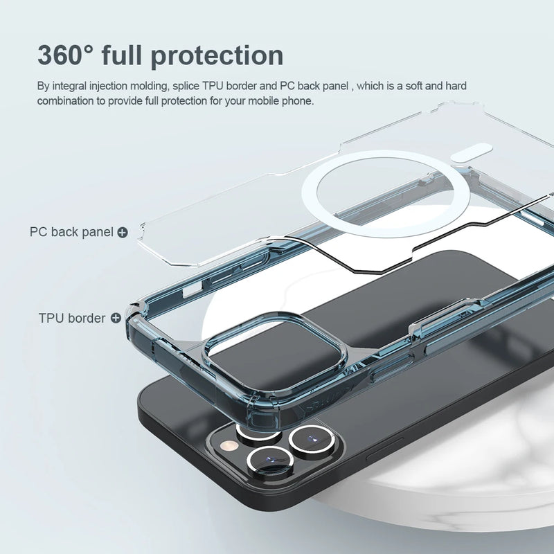 NILLKIN Magnetic Case For iPhone 16 Pro Max for iPhone 15 Pro Max NILLKIN Nature TPU Pro Case For iphone 14 Pro Transparent Case