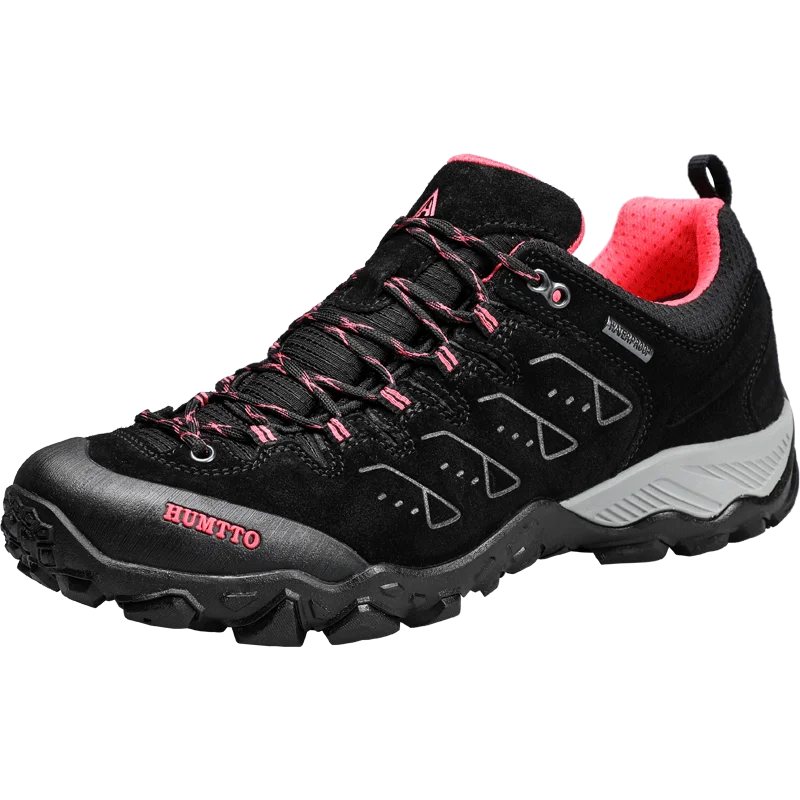 HUMTTO Men's Hiking Shoes Outdoor Mountains Trekking Leather Shoes Breathable Lace-up Shock Absorbing Sneakers Women Couple