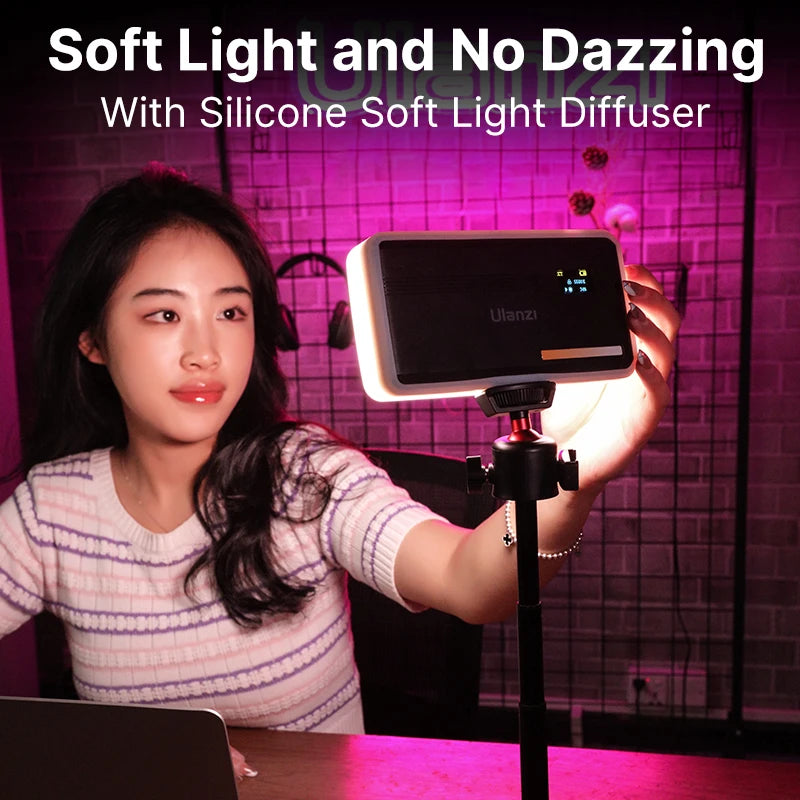 ភ្លើងវីដេអូ Ulanzi VL200 LED សម្រាប់អ្នកជំនាញ 2500K-9000K ភ្លើងថតរូបដែលអាចបន្ថយពន្លឺបានសម្រាប់កាមេរ៉ា Sony Nikon Canon