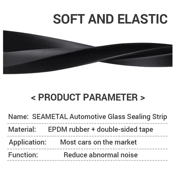 Car Window Seal Strip Car Window Lift Sealing Strips Auto Rubber Side Window Filler V Shape Weatherstrip Noise Insulation Goods