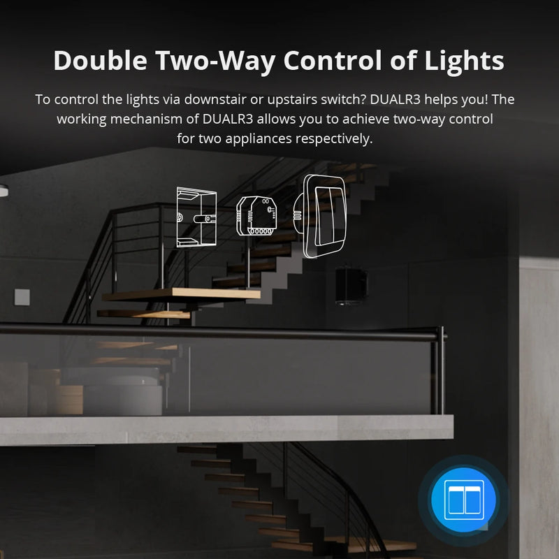 SONOFF DUALR3 / DUALR3 Lite 2 Gang Dual Relay Module DIY Wi-Fi MINI Smart Switch Power Metering Control via eWeLink Alexa Google