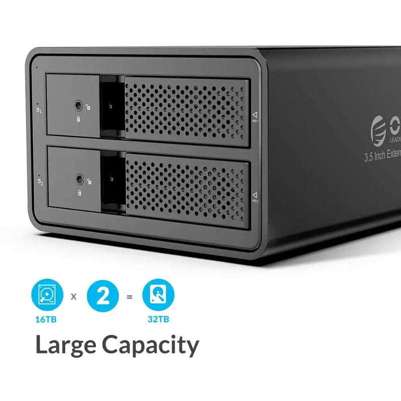ORICO 95 Series 2 bay 3.5'' USB3.0 to SATA With RAID HDD Docking Station Aluminum HDD Enclosure 36W Power Adapter HDD Case