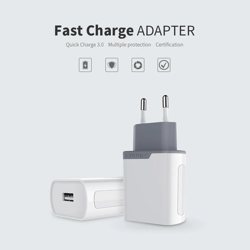 Nillkin QC 3.0 Phone USB Charger 3A Fast Charger US EU UK Travel Charger USB Wall Phone Charger for xiaomi OnePlus 7 AC adapter