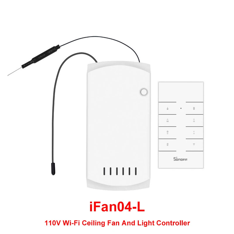 SONOFF iFan04 433Mhz RF 110V/220V Ceiling Fan & Light Remote Controller WiFi Smart Switch Voice Control via Google Home Alexa