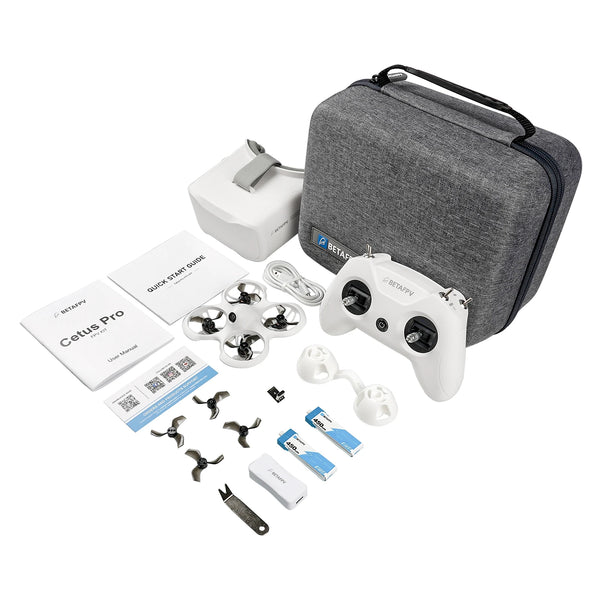 ឧបករណ៍បញ្ជូន BETAFPV Cetus Pro FPV ជាមួយម៉ូទ័រគ្មានជក់ VR02 វ៉ែនតា Literadio2 SE BT2.0 450mah 1S ថ្ម