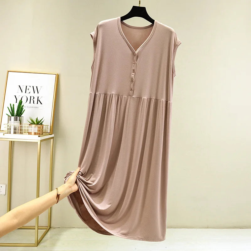 រ៉ូបរាត្រីរលុងទំហំធំសម្រាប់ស្ត្រីសិចស៊ី V Neck ដៃវែងគ្មានដៃអាវរ៉ូបរាត្រីរដូវក្តៅអាវរាត្រីសម្រាប់នារី