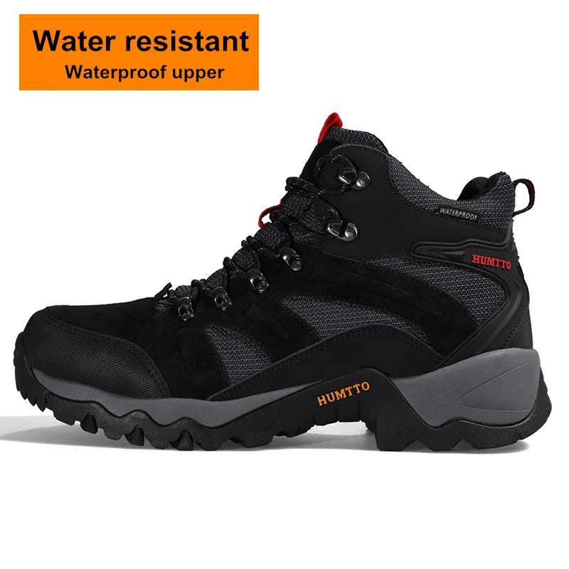HUMTTO Waterproof Outdoor Sport Hiking Shoes for Men Leather Non-slip Climbing Sneakers Mountain Tactical Mens Trekking Boots