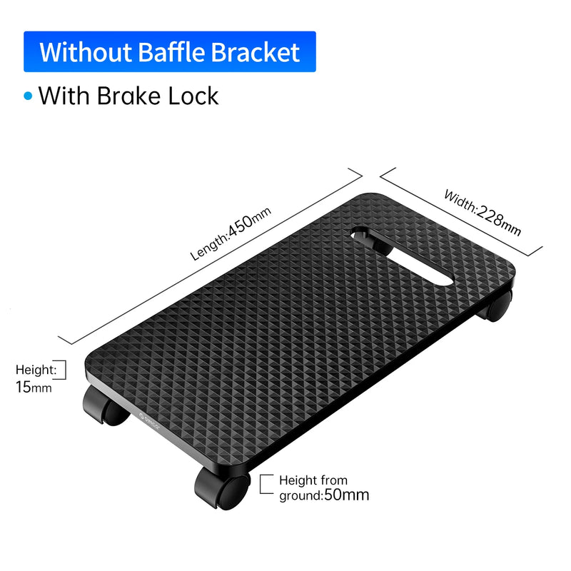 ORICO Computer Tower Stand Mobile CPU Holder Desktop ATX-Case with 2 Locking Wheels and 2 Caster Wheels for Gaming PC Case