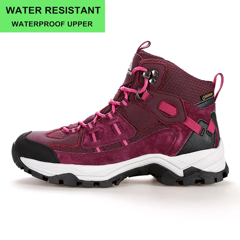 HUMTTO Woman Hiking Shoes Outdoor Mountain Camping Waterproof Sneakers for Women Leather Sport Hunting Climbing Trekking Boots