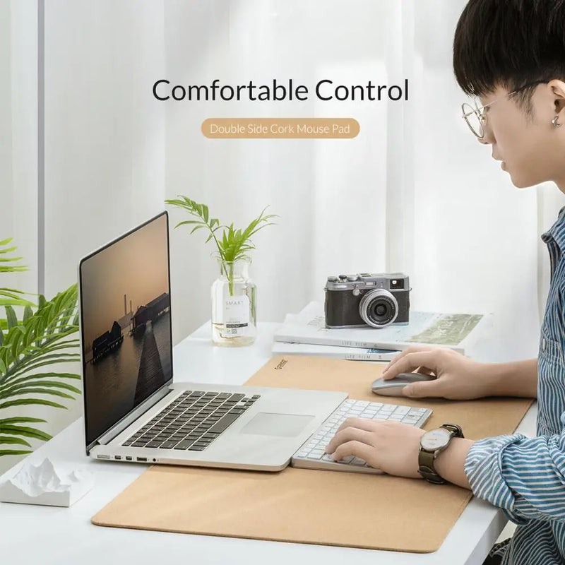 ORICO Large Computer Mouse Pads Cork Double-side Ultra Thin Gaming Mousepad Waterproof PU Leather Office Desk Pad For Home Game