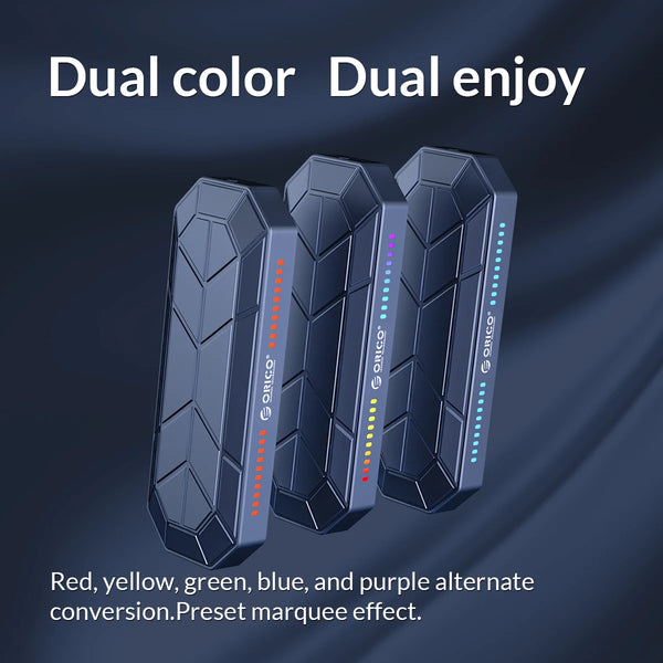 ORICO M2 SSD Enclosure M.2 NVME Solid State Drive Case RGB to USB 3.1 Gen2 10Gbps SSD Box Cool Game Style Computer Accessories