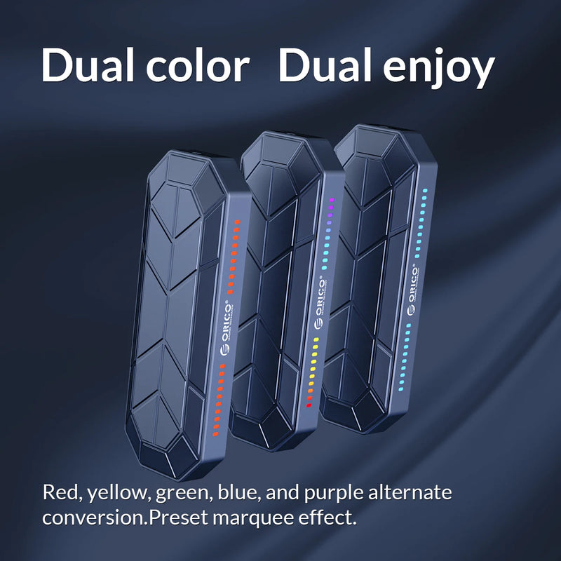 ORICO M2 SSD Enclosure M.2 NVME Solid State Drive Case RGB to USB 3.1 Gen2 10Gbps SSD Box Cool Game Style Computer Accessories