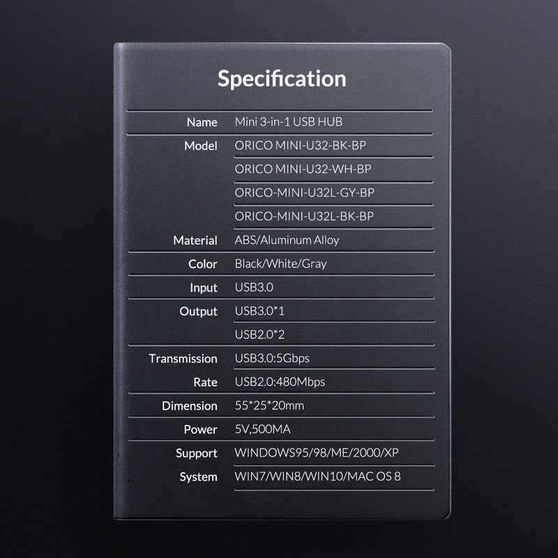 ORICO USB 3.0 Hub Notebook Wireless USB Splitter 3-port Laptop Extender PC Computer USB 2.0 Charge Hub for Laptop Accessories