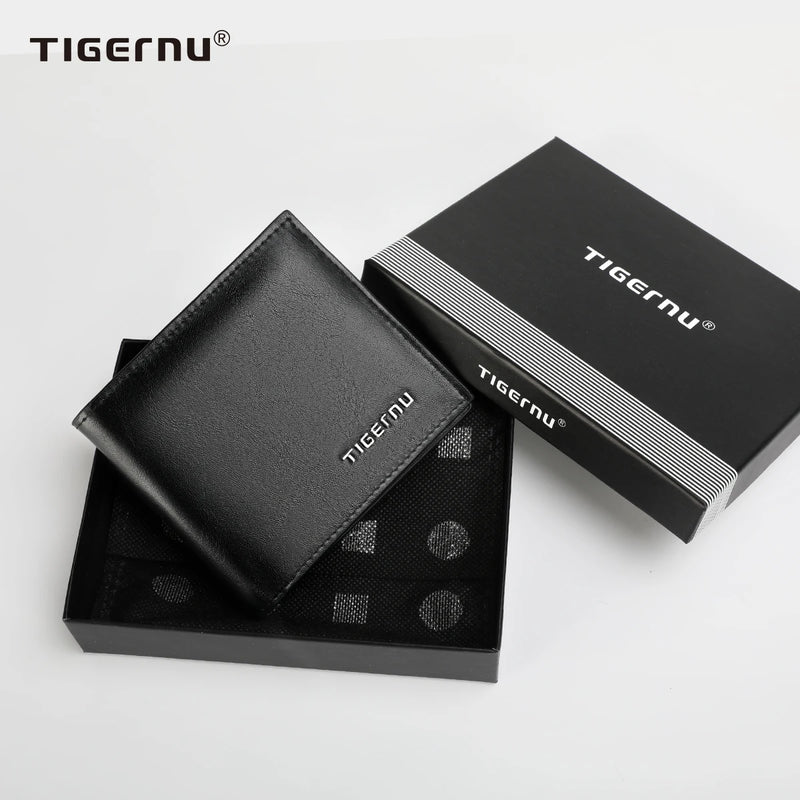 Tigernu High Quality Wallets Men Thin Money Purse Male Business Card Holder For Men Fashion PU Wallet Short Purse Light Card Bag