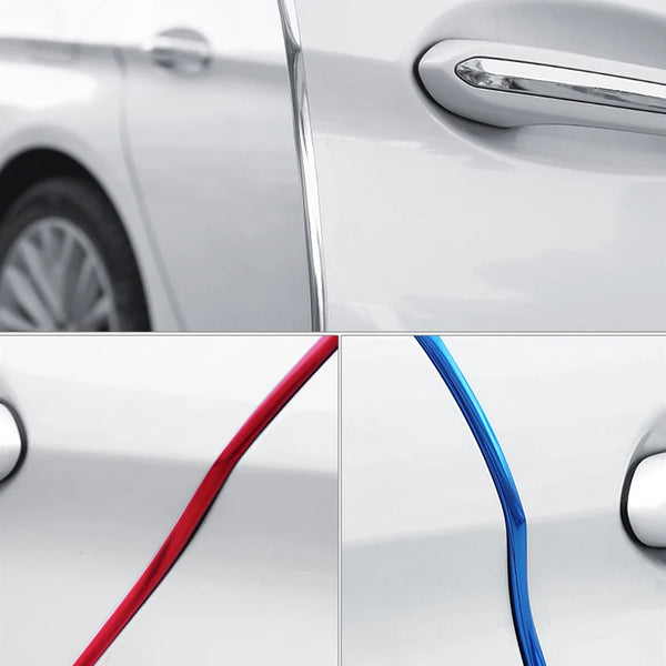 Car Door Edge Protector Strip 10m PVC Rubber Chrome Strips Anti Scratch Interior Decoration Trim For Door Air Outlet Seal Strip