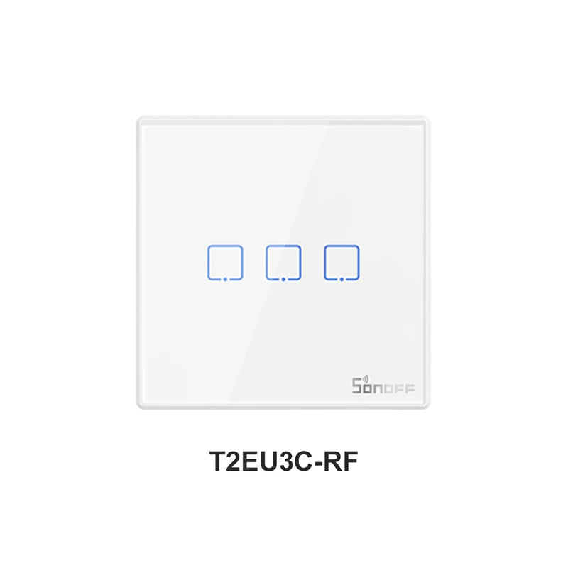 SONOFF T2EU-RF Wall Panel Sticky 433MHz RF Remote Wireless 1-3 Gang Two-Way Control with 4CHPROR3 RFR2 TX Wall Switches