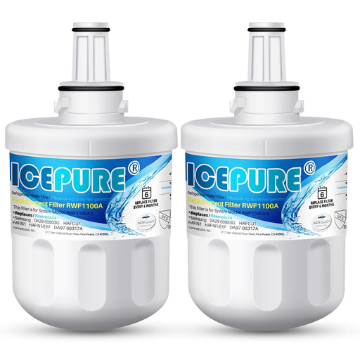 ICEPURE Refrigerator Water Filter Replacement for Samsung DA29-00003G, DA29-00003B, DA29-00003A, DA29-00003F Aqua-Pure Plus 2 Packs CHINA