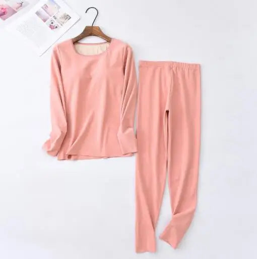 Warm Autumn Winter Women's Pajamas Set Slim Bra Padded Sleepwear Large Size Ladies Nightwear Pijamas New Velvet Home Wear Suit