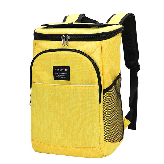 DENUONISS 20L Can Cooler Bag With Corkscrew 100% Leakproof Beer Cool Backpack Outdoor Picnic Thermal Refrigerator Bag Fridge Bag Yellow