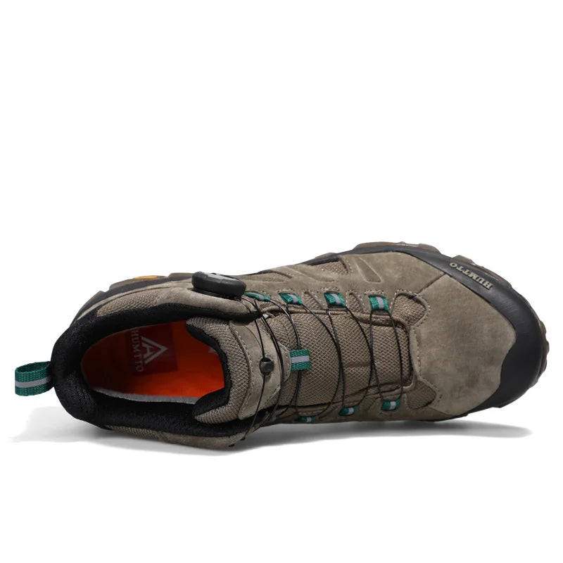 HUMTTO Waterproof Hiking Shoes Leather Trekking Boots Outdoor Sneakers for Men Male Camping Hunting Mens Tactical Ankle Boots