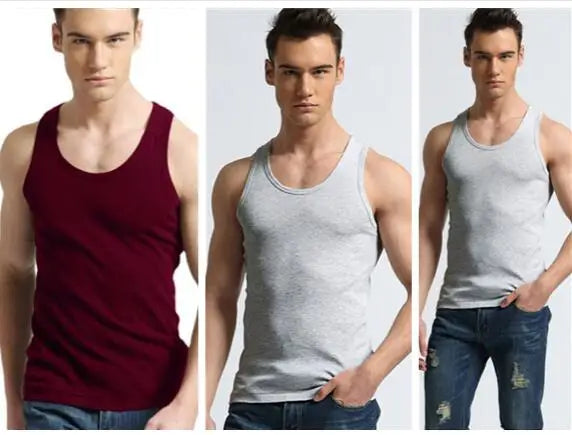 2026 New Men White Cotton Tank Top, Fitness Sexy Sleeveless Sport T-Shirt,Elegant Man Bottoming Tees Streetwear White Tanks Vest